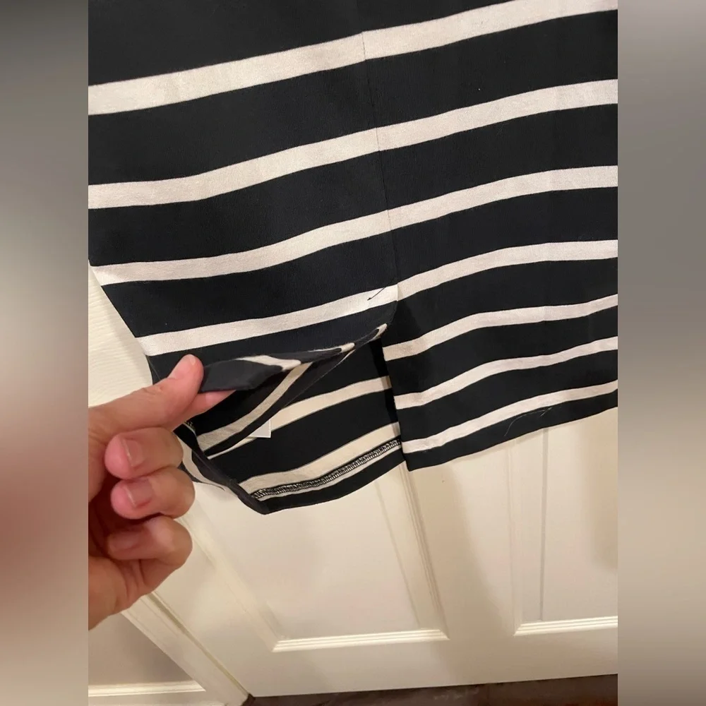 J Crew Cotton Striped Black and White Pencil Skirt